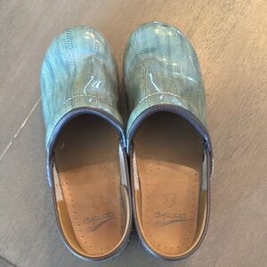 Dansko Green Patent Leather Clogs